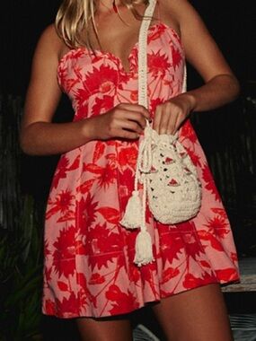 Free People Altura Printed Mini Dress Strawberry Lemonade